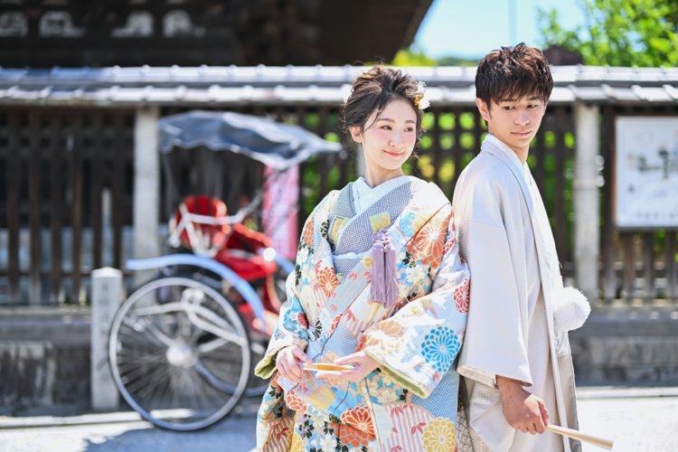 人力車が京都の街を表している写真