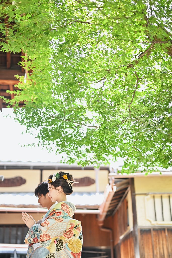 青紅葉が綺麗なお寺