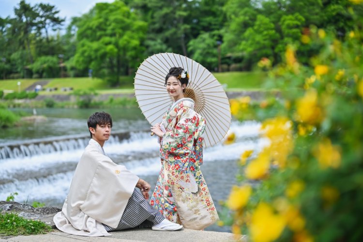 鴨川の美しい自然と和装前撮り