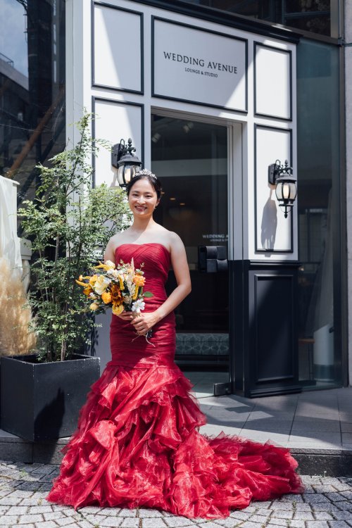 赤色のカラードレス