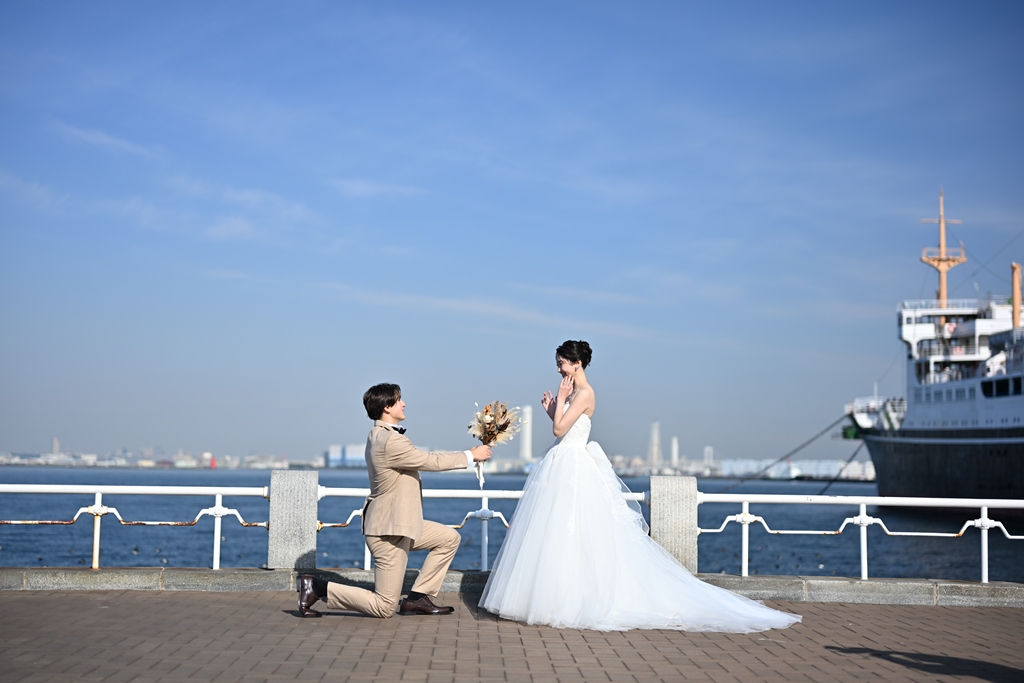 港の見える丘公園での洋装撮影
