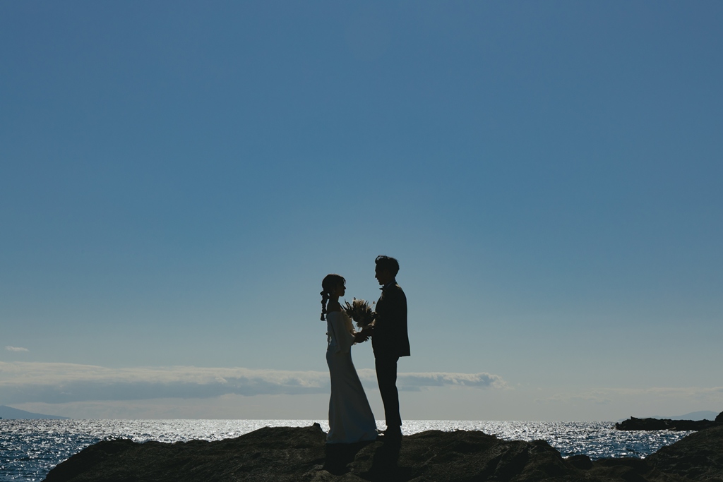 海で前撮り撮影