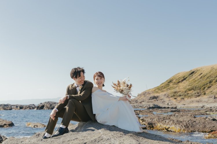 自然の中で前撮り撮影