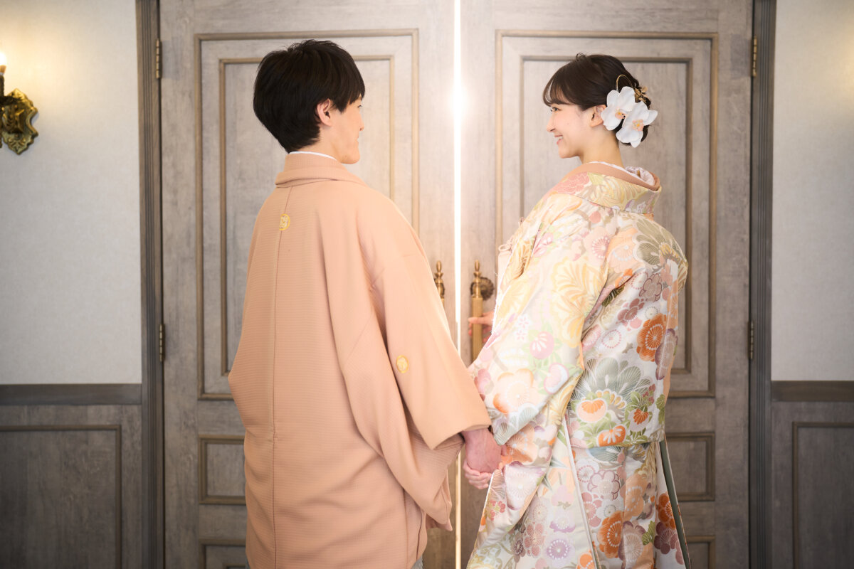 スタジオで和装前撮り撮影