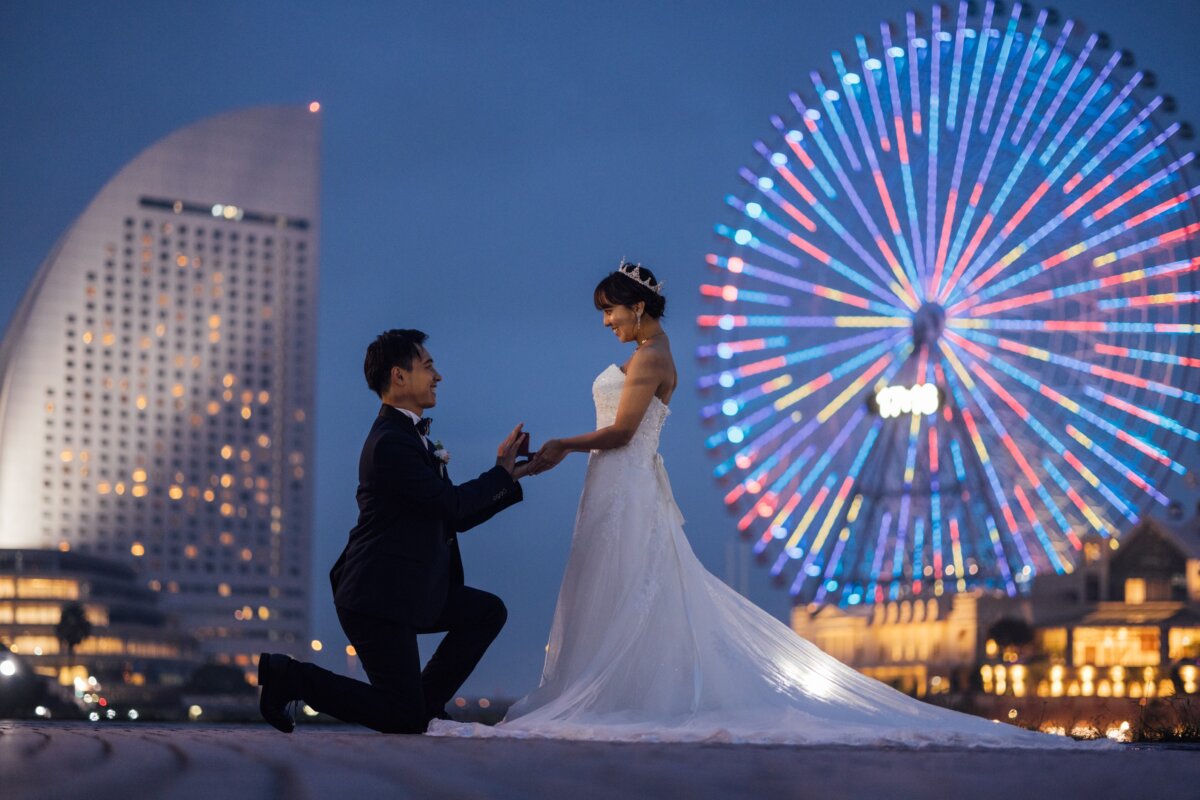 みなとみらいの夜景×日本丸メモリアルパークで素敵なウェディングフォトを！