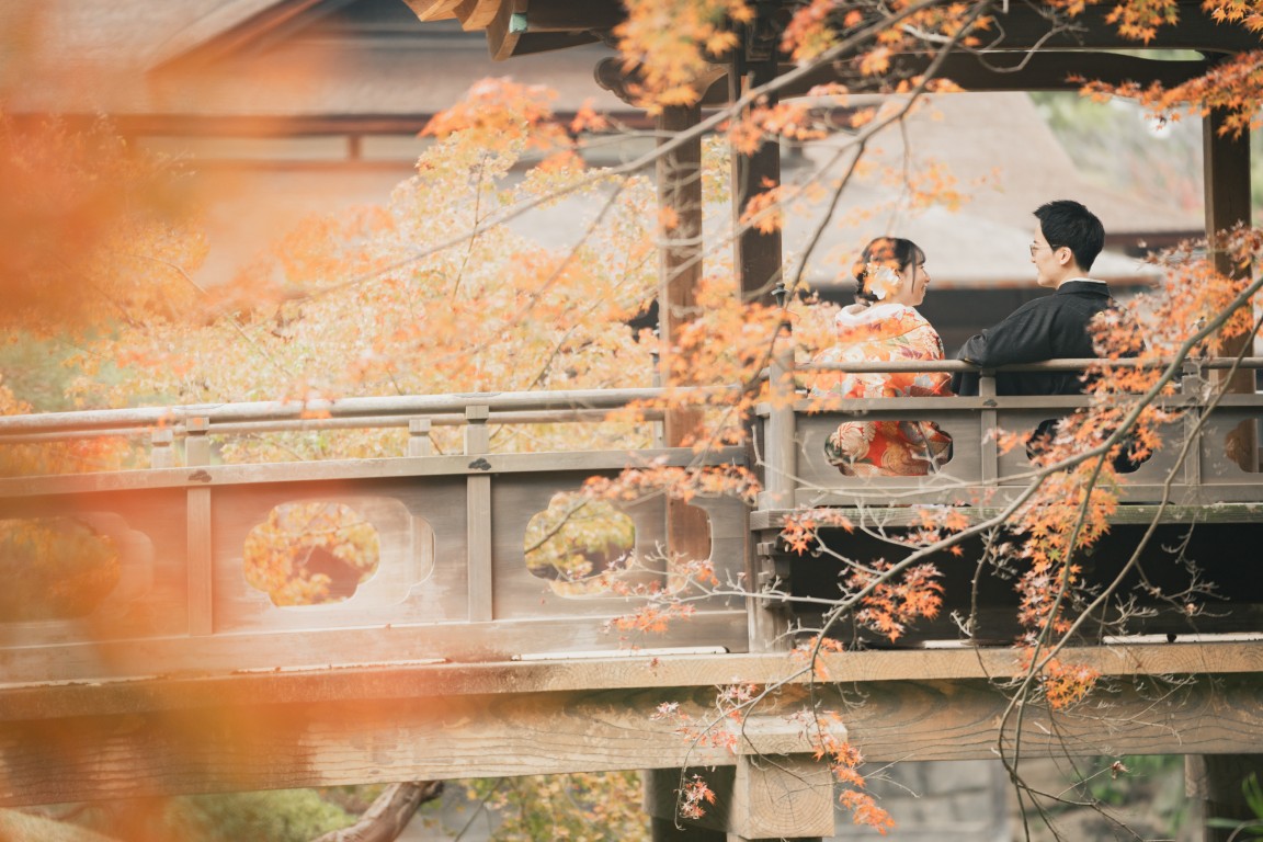 紅葉彩る三渓園でつくる二人のかたち