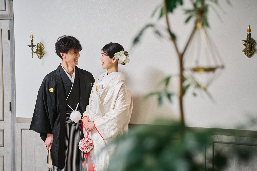 笑顔の新郎新婦様